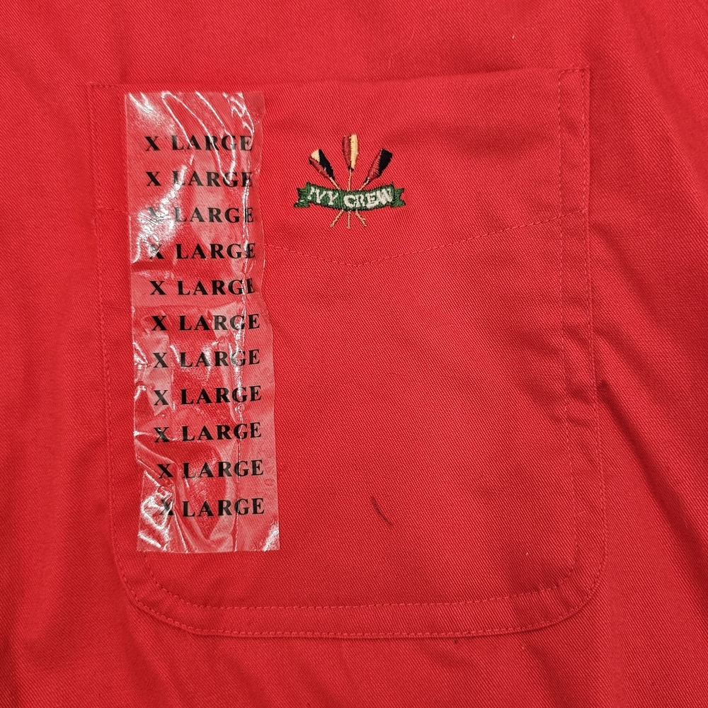 Vintage NWT Deadstock Ivy Crew Men's Red Button-Down Shirt (2000s) - Picture 3 of 5